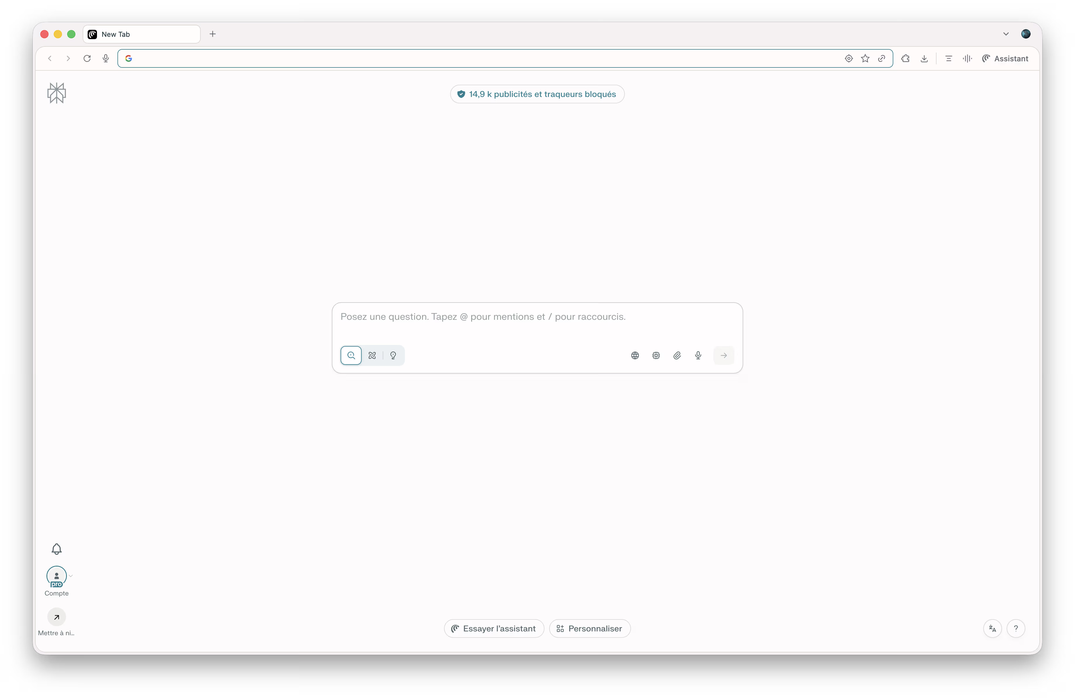 image navigateur Comet avec Google